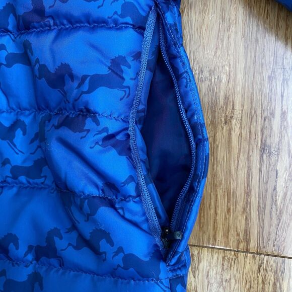 Kerrits Jacket Quilted Puffer Equestrian Horse Coat Zip Blue Youth Medium - Picture 6 of 11
